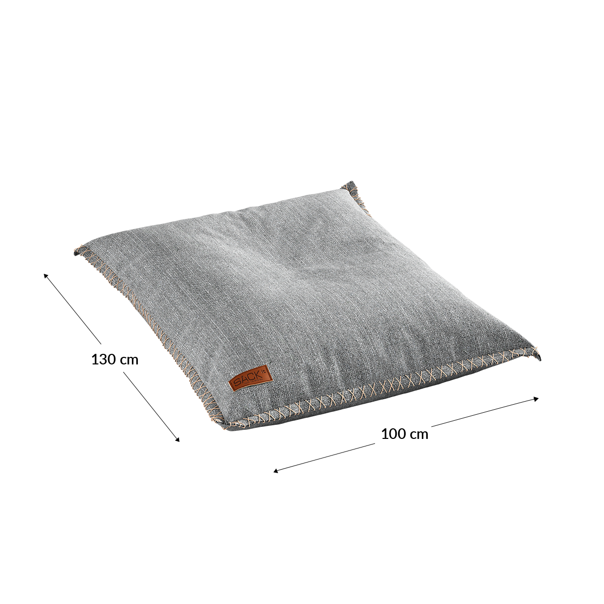 Cobana Junior Beanbag i grått, vannavstøtende og slitesterkt materiale, barnestørrelse.