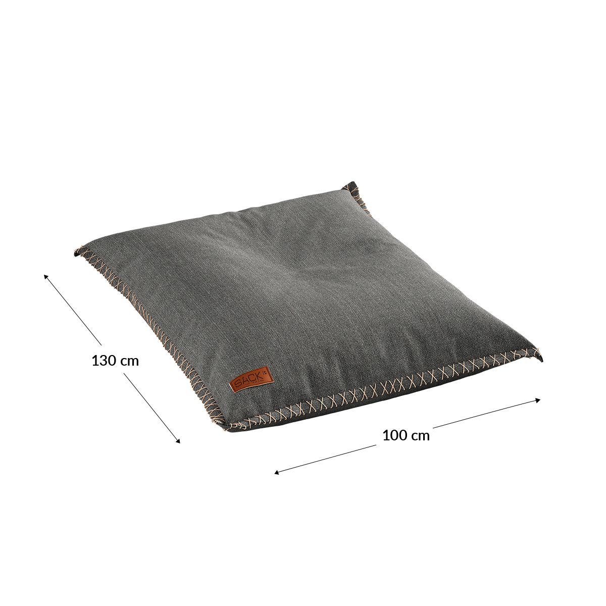 Cobana Junior Beanbag i grått, vannavstøtende stoff med rund, myk form for barn.