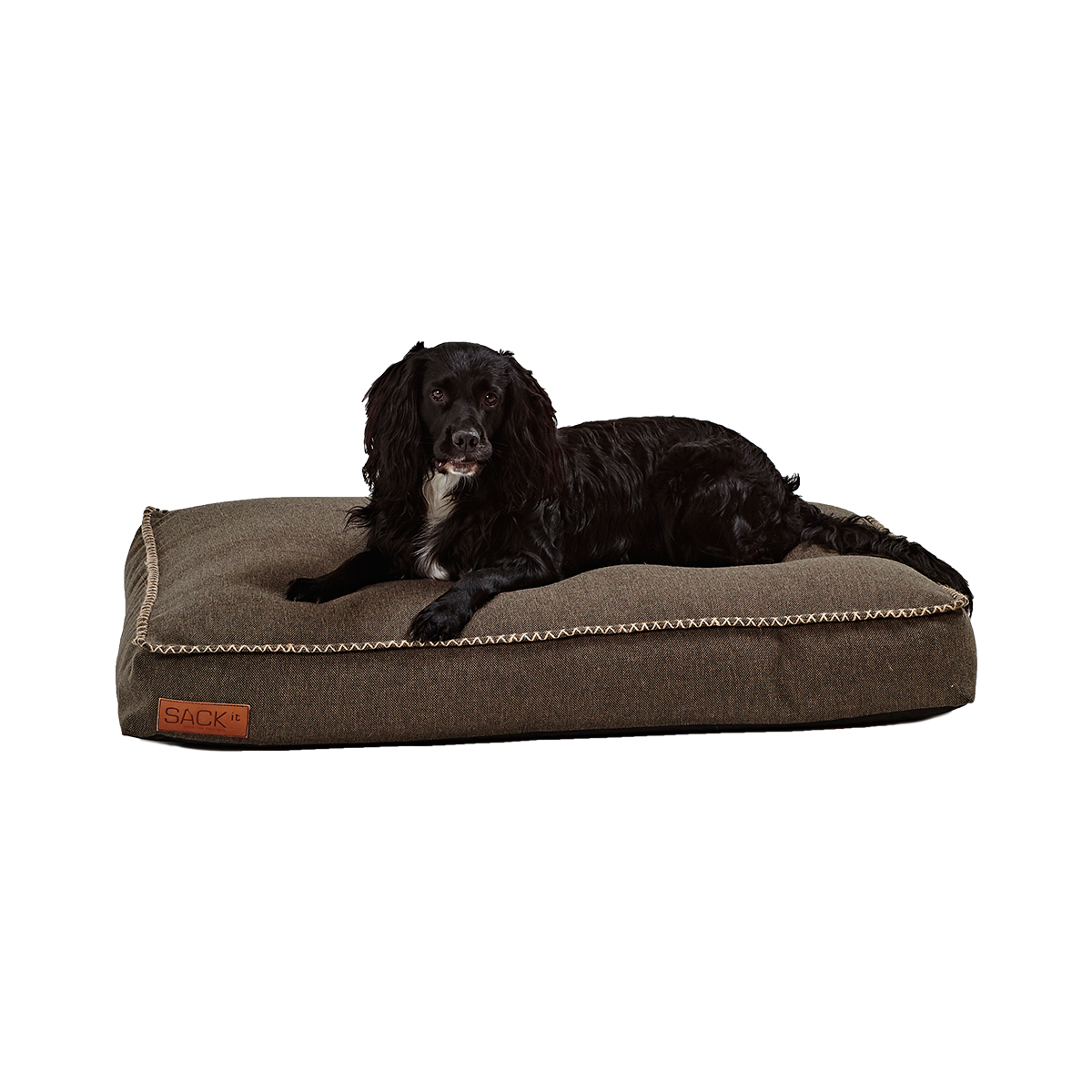 Large Cobana Brown dog bed with water-resistant fabric and anti-slip bottom for pets.