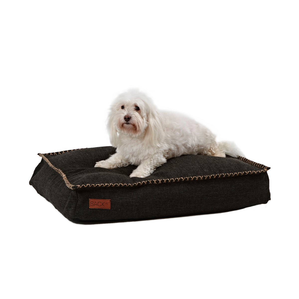 Medium svart Cobana Dog bed med antiskli bunn og vannavstøtende stoff.
