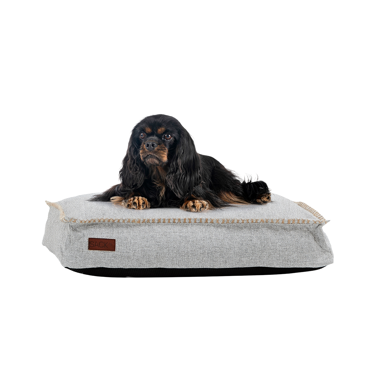 Medium Cobana Dog bed in sand melange color with water-resistant fabric and anti-slip bottom.