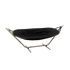 Cobana Hammock hengekøye i svart olefinstoff med taupe pulverlakkert aluminiumstativ.