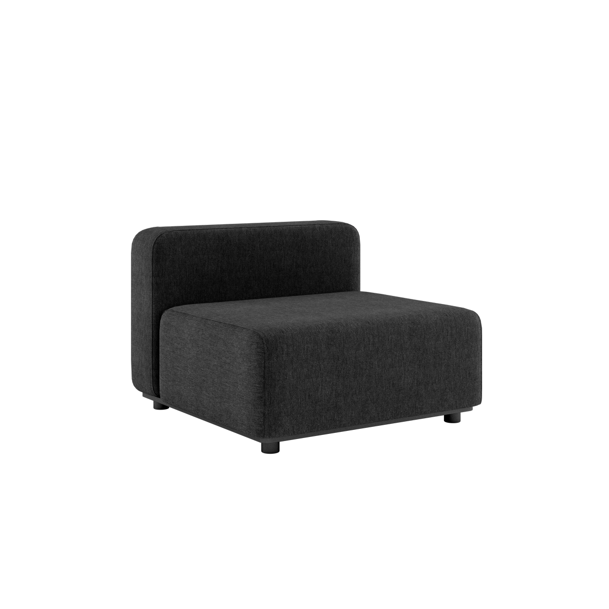 Cobana Lounge Sofa Seat i svart med pulverlakkert aluminiumsramme og tekstil, modulbasert utesofa
