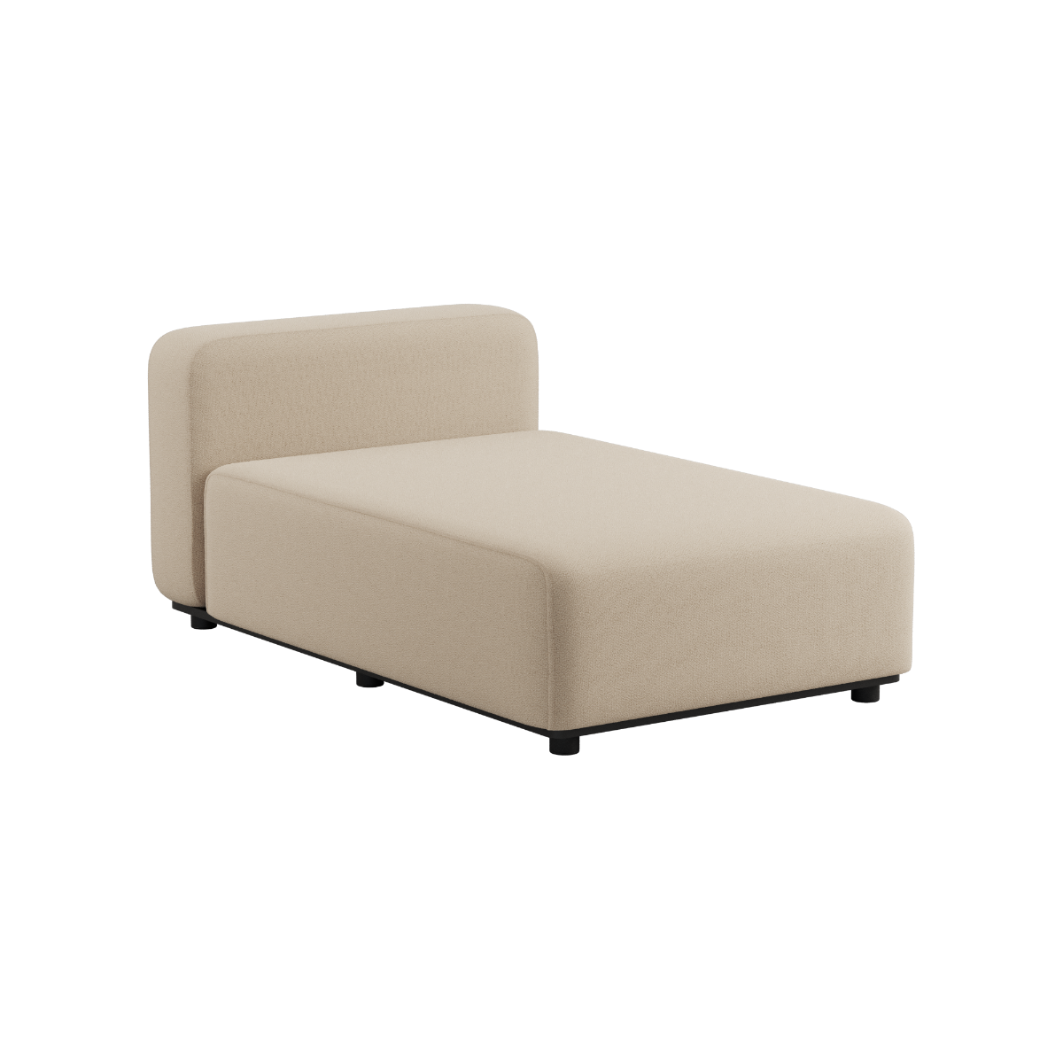 Boucle Beige Cobana Lounge Sofa med chaise modul i pulverlakkert aluminiumsramme og olefintekstiler.