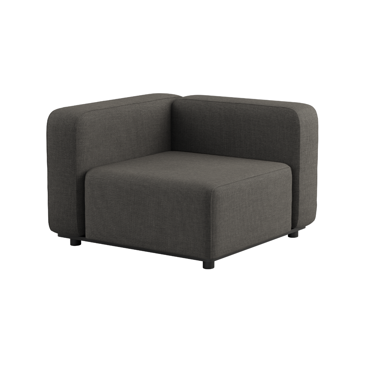 Hjørneutendørs sofa Cobana Lounge med pulverlakkert aluminiumsramme og Kirra Noir tekstil.