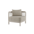 Kirra Lounge Sofa hjørnemodul i sandfarget olefin-tekstil med aluminiumsramme for utendørs bruk.