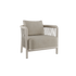 Kirra Lounge Chair i sandfarget olefin med aluminiumsramme, modulært utendørs loungesystem.