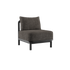 Kirra Lounge Sofa Seat i Kirra Noir med aluminiumsramme og olefin-tekstiler, modulært design for uterom.
