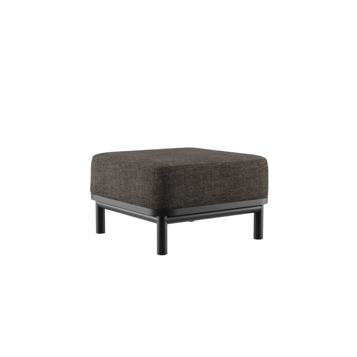 Kirra Lounge Sofa pouf i Kirra Noir med aluminiumsramme og olefin-tekstilstoff for utendørs bruk