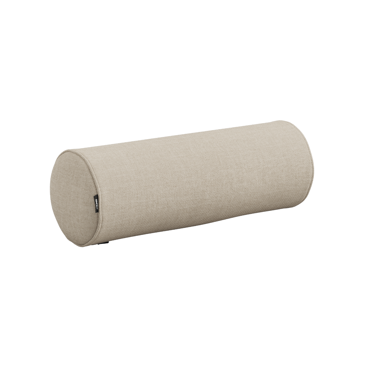 Outdoor Cushion bolster i Kirra Sand, rund pute i slitesterkt olefinstoff for utendørs bruk.