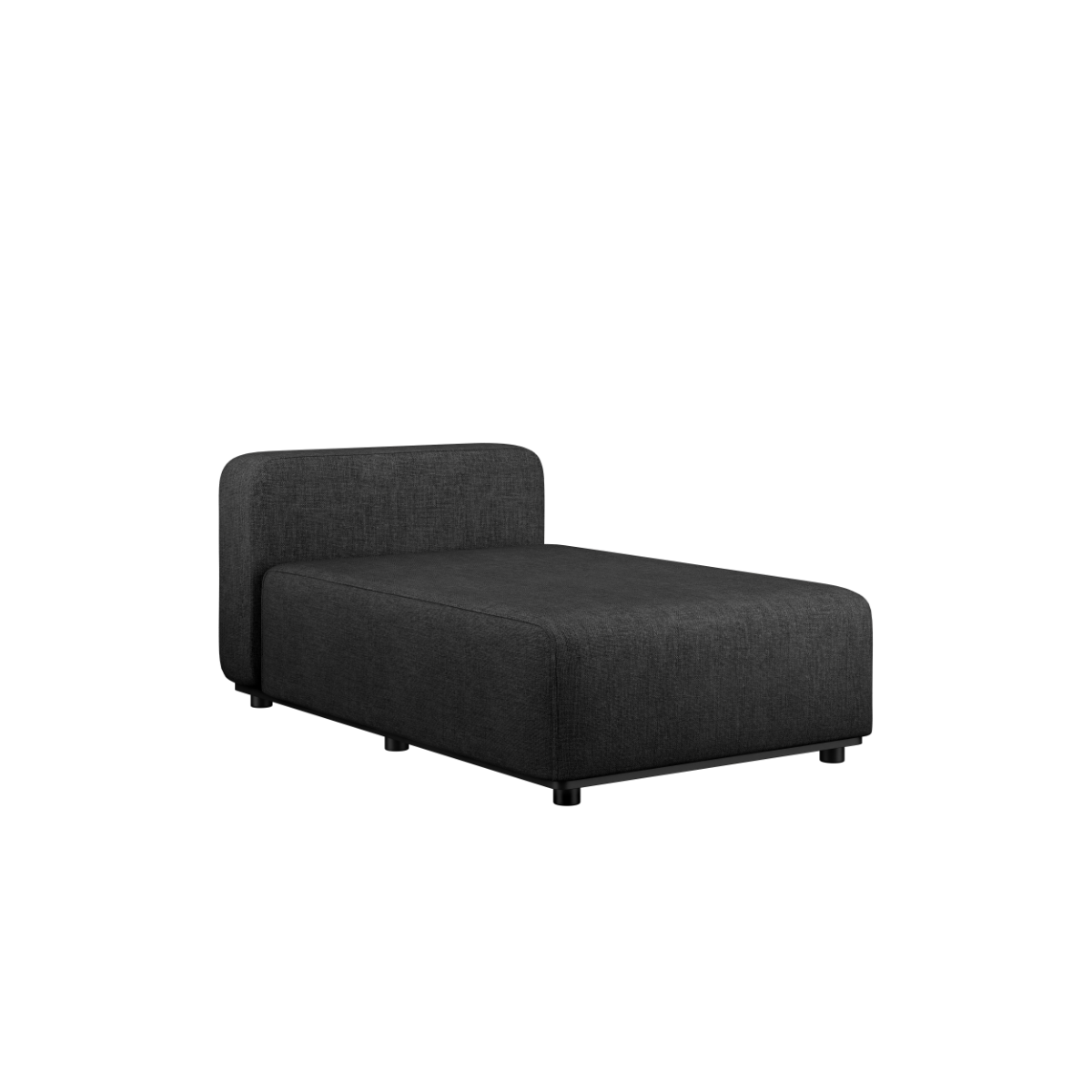 Cobana Lounge Sofa chaise module in black with aluminum frame and outdoor fabric