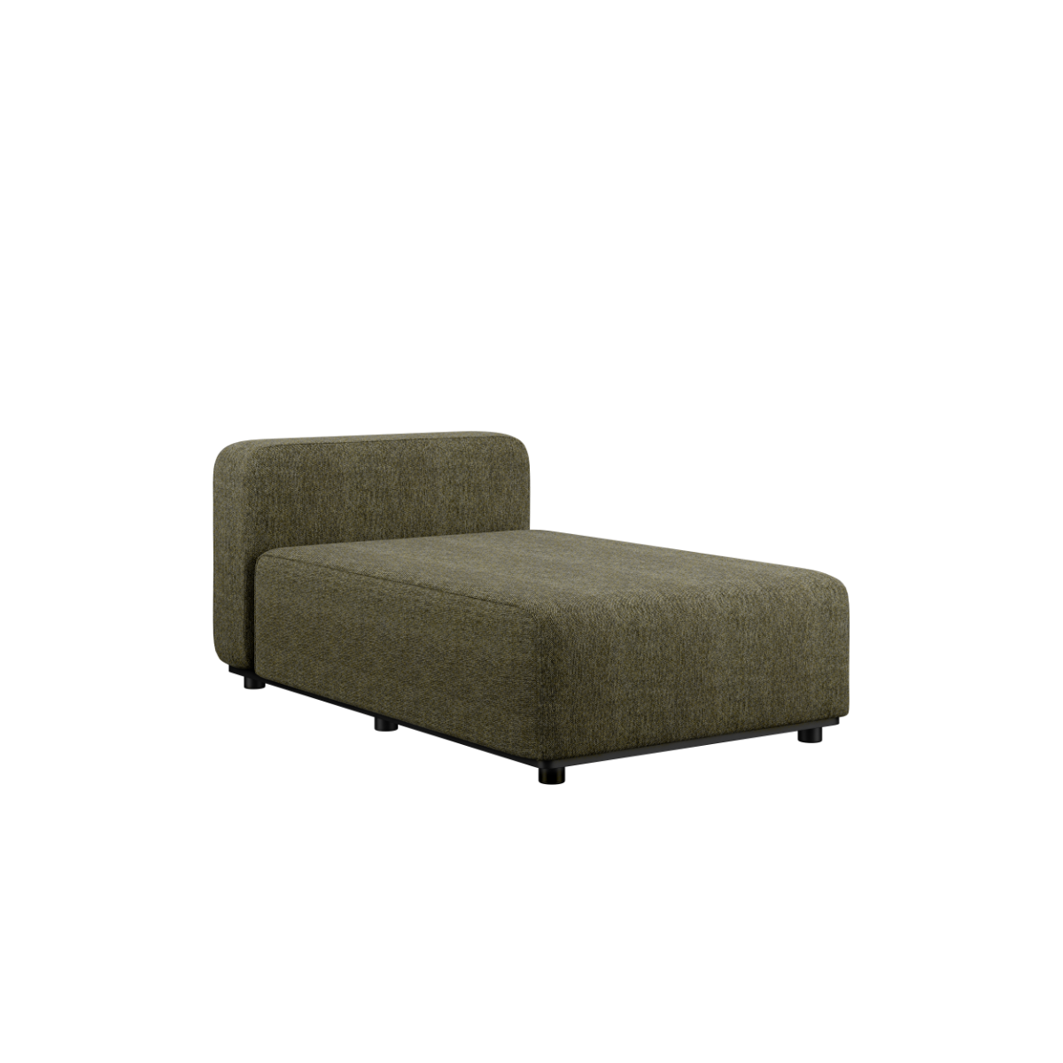 Kirra Olive Cobana Lounge Sofa med chaiselong i pulverlakkert aluminium og vanntett olefintekstil