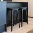 Nordic Bar Stool in black stained oak with Terra Black leather and matching dark stitches.