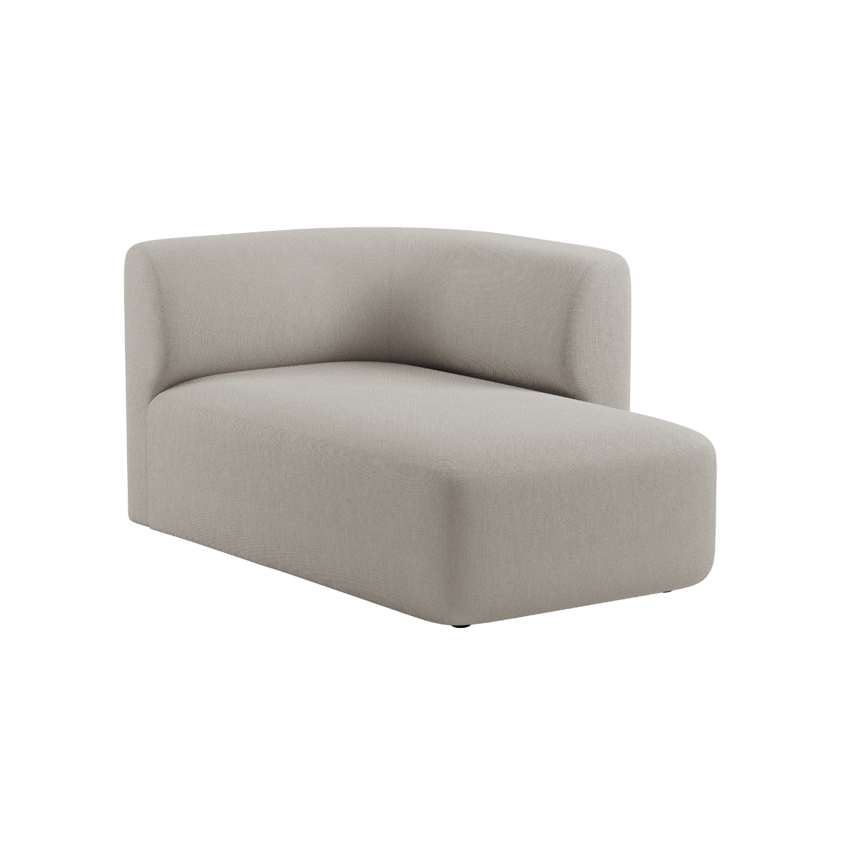 Fjord Sofa med høyre chaiselong i elfenbensfarget Sealife tekstil, myke linjer og skandinavisk design.