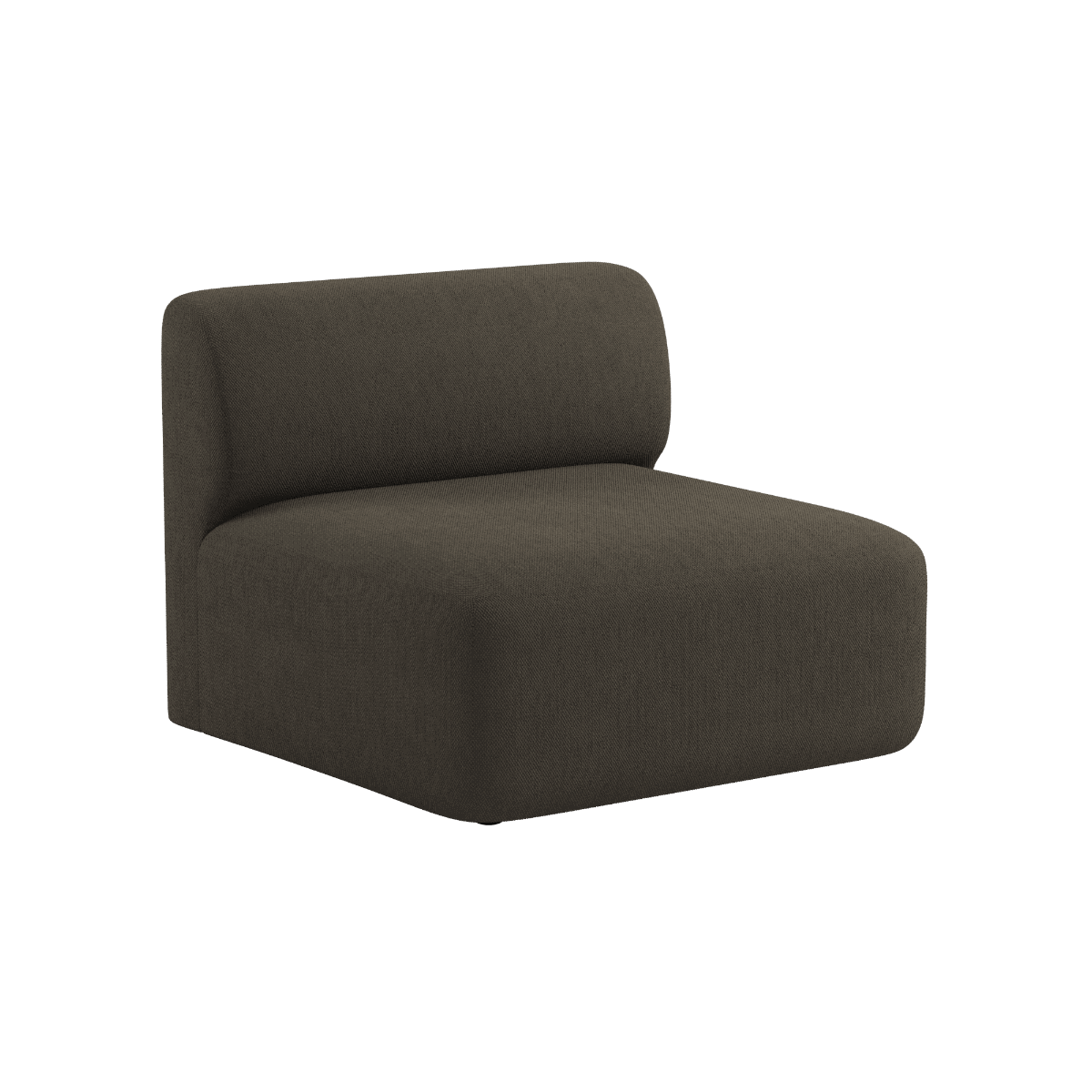 Fjord Sofa seteavdeling i brun Sealife tekstil med myke, avrundede kanter og skandinavisk design.