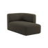 Fjord Sofa med høyre chaiselong i brun Sealife tekstil, skandinavisk design med myke linjer.