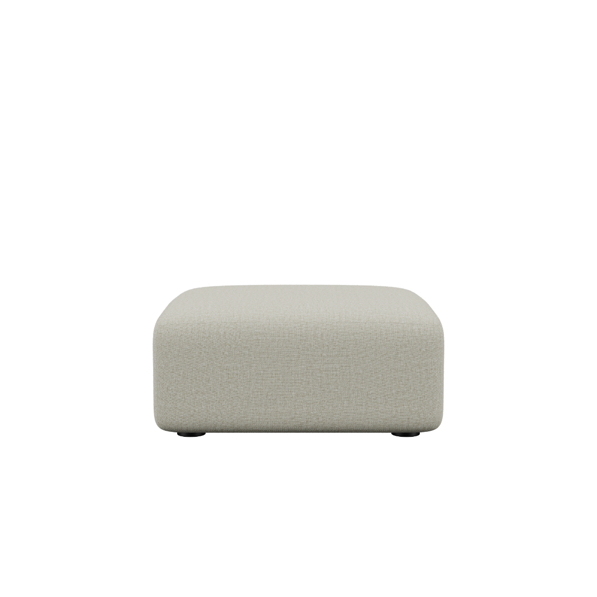 Fjord Sofa - Pouf i myk Cosmo Beige tekstil med avrundede kanter og modulær design.