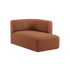 Fjord Sofa med høyre chaiselong i myk Cosmo Terracotta tekstil, skandinavisk design med avrundede kanter.