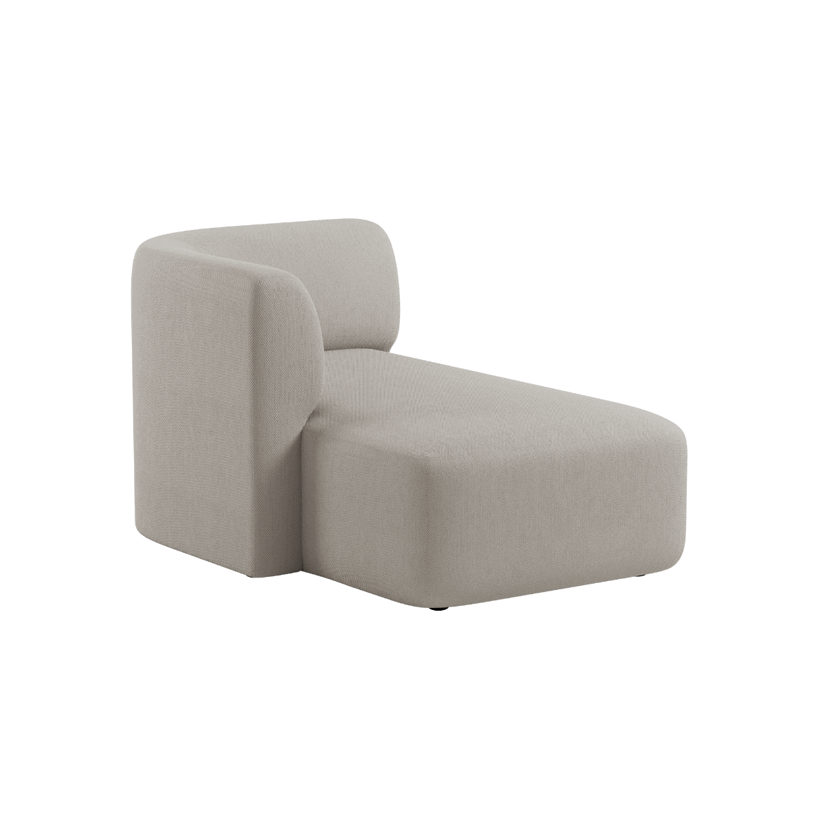 Fjord Sofa med venstrestilt chaiselong i lyst Sealife Ivory tekstil med myke linjer og skandinavisk design