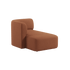 Fjord Sofa med venstrestilt chaiselong i varm terracottafarge og mykt tekstiltrekk.