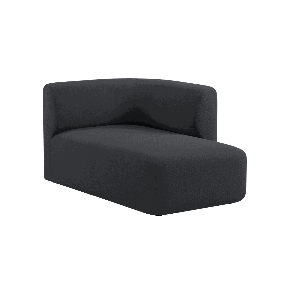 Fjord Sofa med høyre chaiselong i stoffet Cosmo Slate, skandinavisk design med myke linjer.