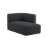 Fjord Sofa med høyre chaiselong i stoffet Cosmo Slate, skandinavisk design med myke linjer.