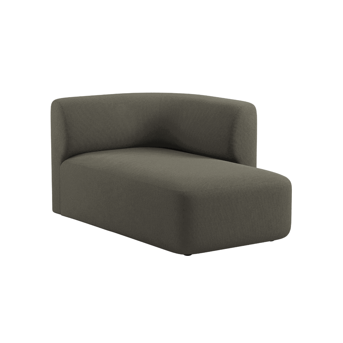Fjord Sofa med høyre chaiselong i stoffet Cosmo Stone, skandinavisk design med myke linjer.