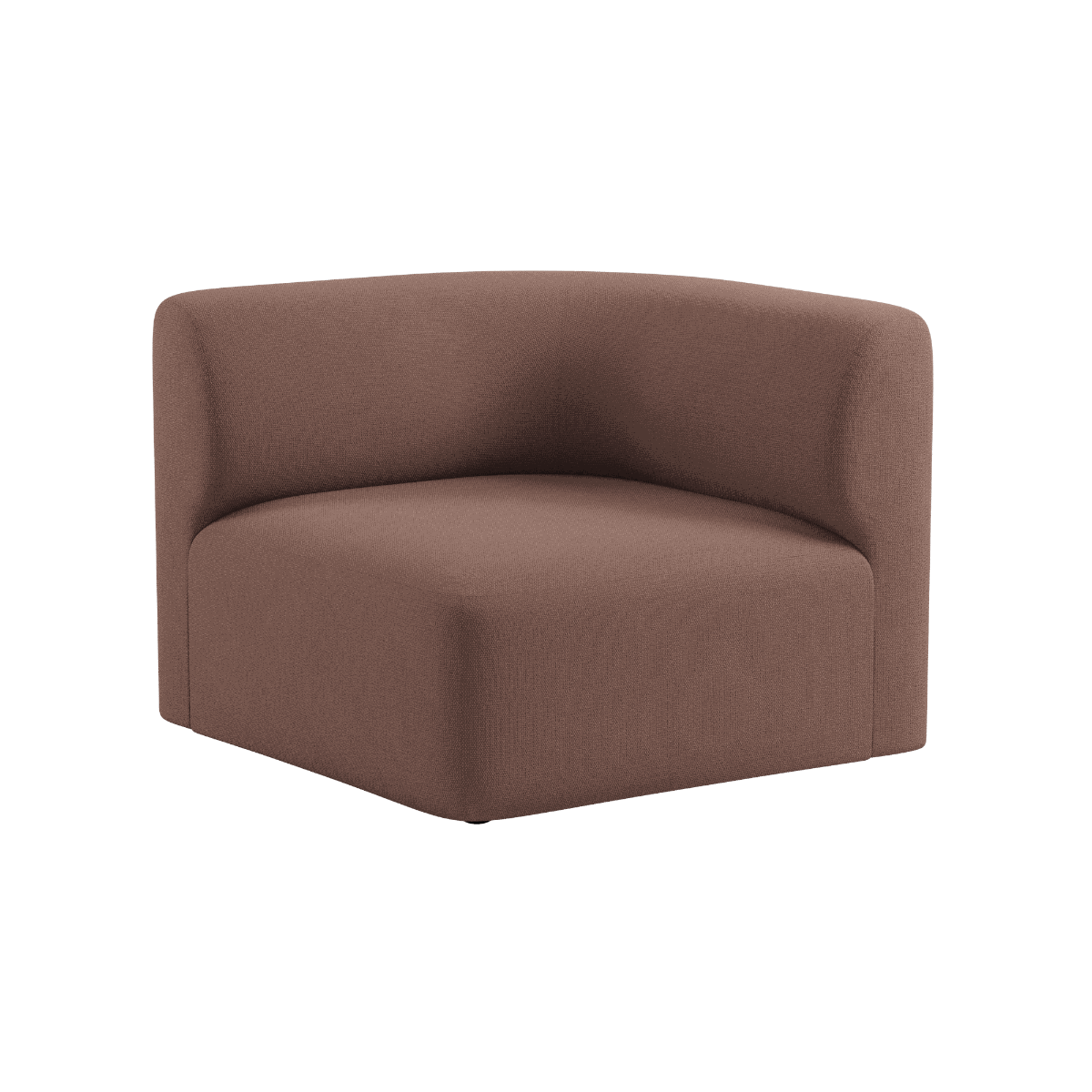 Fjord Sofa hjørneseksjon høyre i myk Cosmo Clay tekstil med avrundede kanter og modulært design.