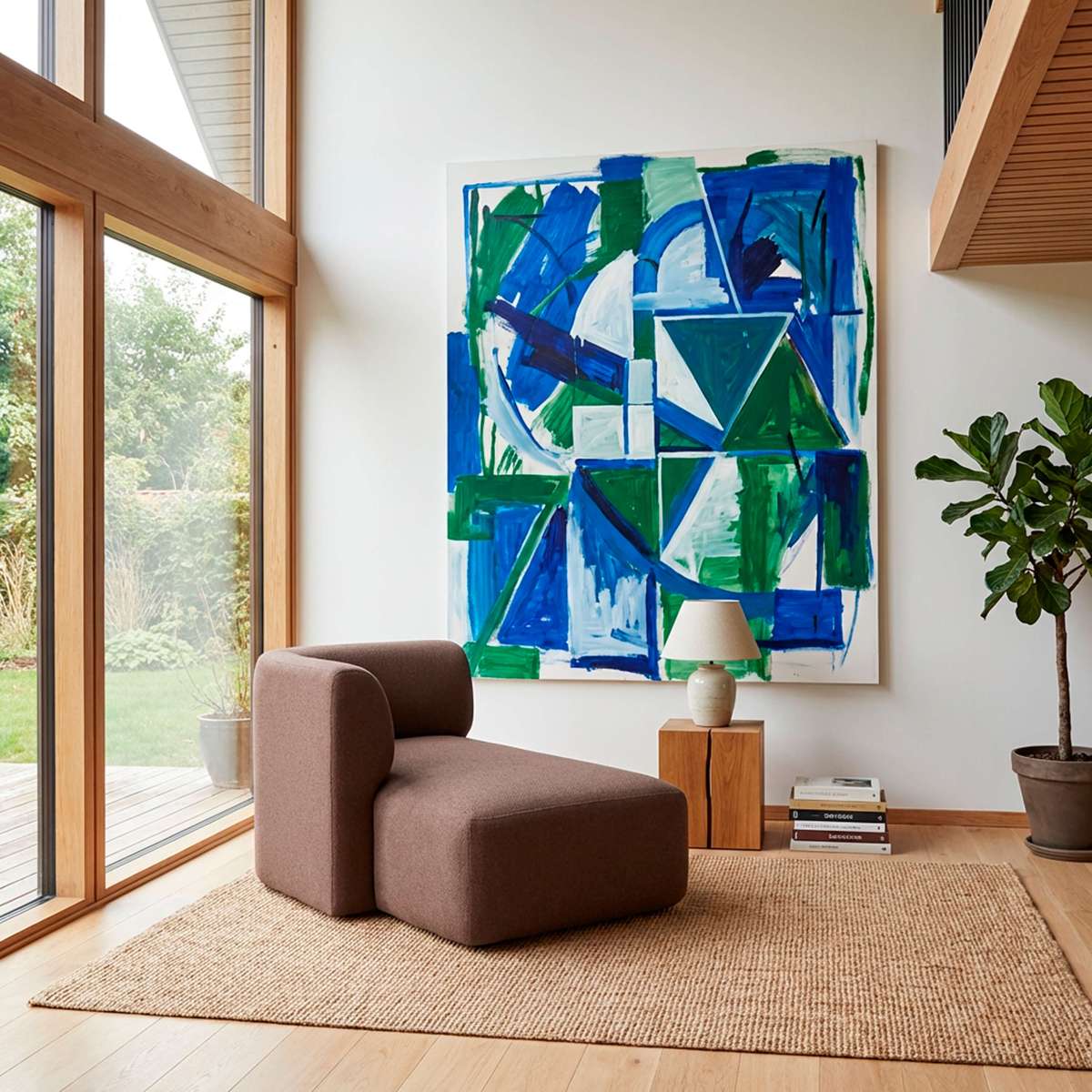 Fjord Sofa med høyre chaiselong i myk Cosmo Mustard tekstil, skandinavisk design og avrundede kanter.