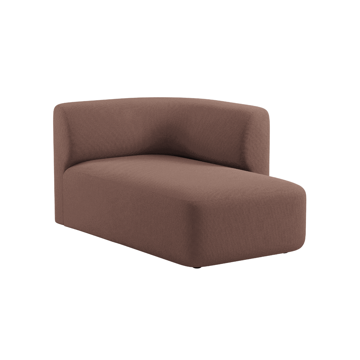 Fjord Sofa med høyre chaiselong i stoffet Cosmo Clay, myke linjer og skandinavisk design.