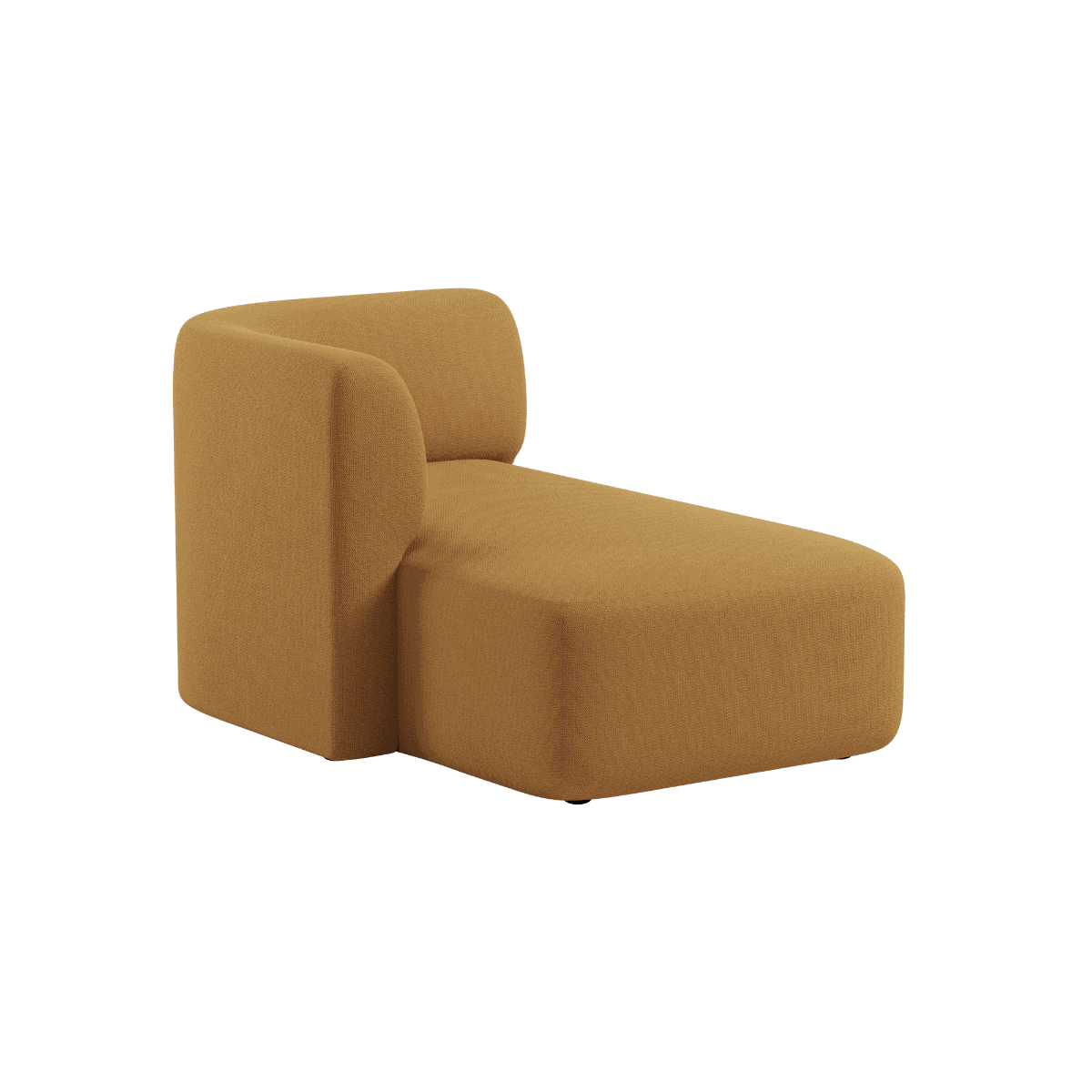 Fjord Sofa med venstrestilt chaiselong i myk Cosmo Mustard tekstil, moderne skandinavisk design.