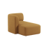 Fjord Sofa med venstrestilt chaiselong i myk Cosmo Mustard tekstil, moderne skandinavisk design.