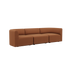 Fjord Sofa 3-seter i Cosmo Terracotta uten puff med myke, avrundede kanter og tekstiltrekk.