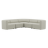 Fjord Sofa hjørnesofa i myk Cosmo Beige med avrundede kanter og skandinavisk design.