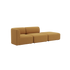 Brun Fjord sofa fra sackit med to sitteplasser og åpen ende. Myke avrundede former og rolig skandinavisk design vist mot svart bakgrunn