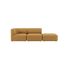 Fjord sofa i sennepsgul tekstil med to sitteplasser og åpen ende fra sackit skandinavisk design for moderne hjem