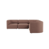 Brunbeige hjørnesofa med myke avrundede former og dype sitteputer i et rolig skandinavisk design fra sackit