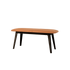 Nordic benk i mørkbeiset eik med sete i Terra Safari skinn, enkel og tidløs design.