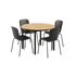 Rundt Kirra Dining Table Noir med keramisk bordplate og 4 Patio Chair No. One S1 i svart.
