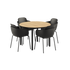 Kirra Dining Table Ø110 med keramisk bordplate og 4 Patio Chair no. One S2 i sort farge