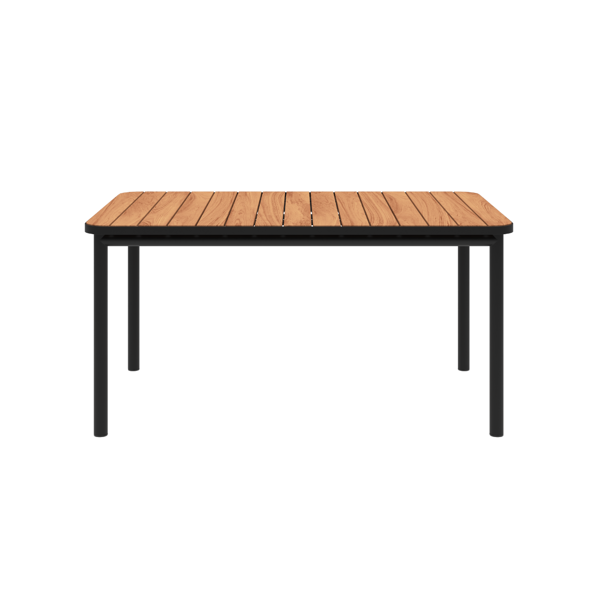 Kirra Dining Table utendørs spisebord i pulverlakkert aluminium og ubehandlet teak, 150x90 cm.
