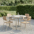 Taupe Kirra Dining Table Ø110 in powder-coated aluminum and teak wood for outdoor use