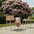 Kirra Patio Lounge Chair i taupe med pulverlakkert aluminium og ubehandlet teaktre, utendørs bruk.