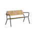 Kirra Patio Bench utendørs benk i pulverlakkert aluminium og ubehandlet teak med enkel design.