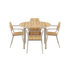 Taupe Kirra Dining Table Ø110 with four matching Kirra Patio Chairs in outdoor setting.