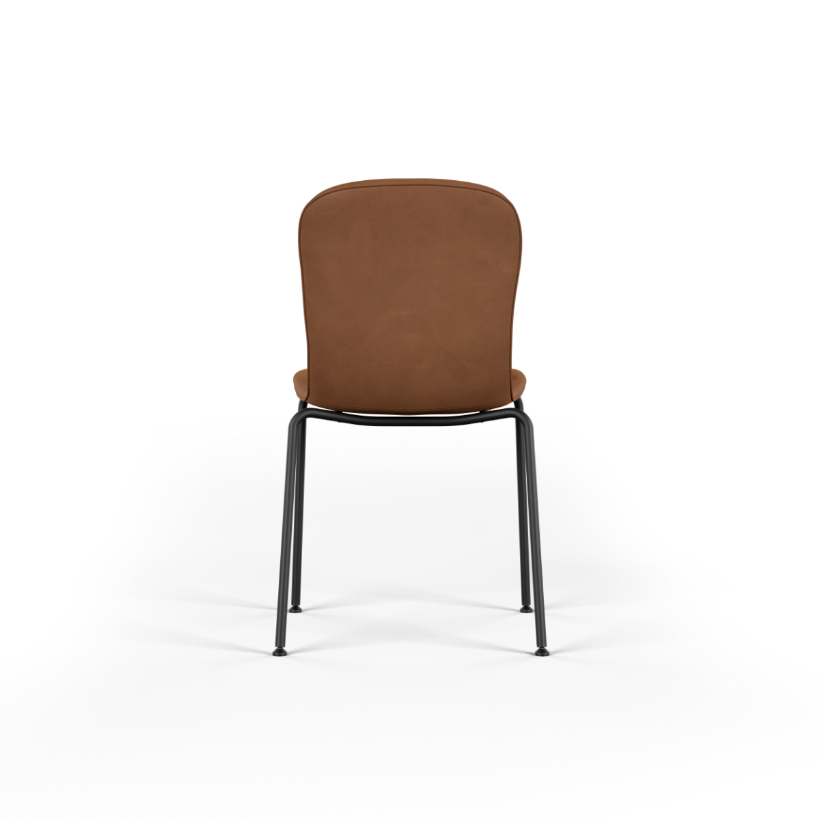 Chair no. One S1 spisestol med pulverlakkert stålramme og Luna Sandstone farget sete i resirkulert plast og SPOOR-lær.