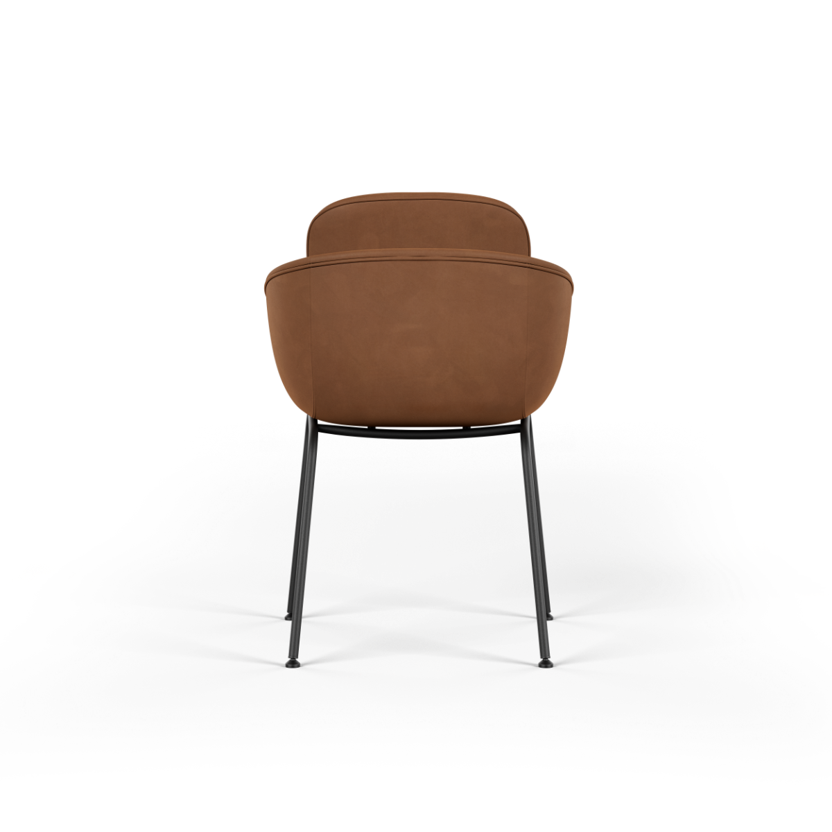 Chair no. One S2 in Luna Sandstone with double shell design and leather upholstery on steel frame