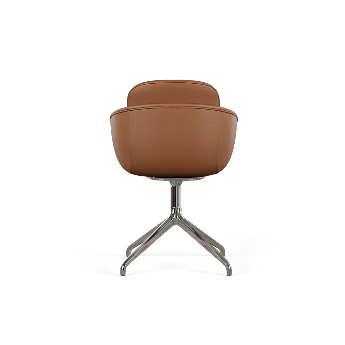 Chair no. One S2 Polished Swivel spisestol i Terra Black med polert aluminium dreiefot