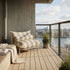 Mollis Lounge Chair i Renesse Taupe med pulverlakkert aluminiumsramme og tekstil, utendørs loungestol.