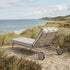 Mollis Sunbed utendørs solseng i taupe med justerbart rygglen og aluminiumsramme.